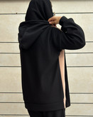 ست هودی شلوار کرم مشکی زنانه