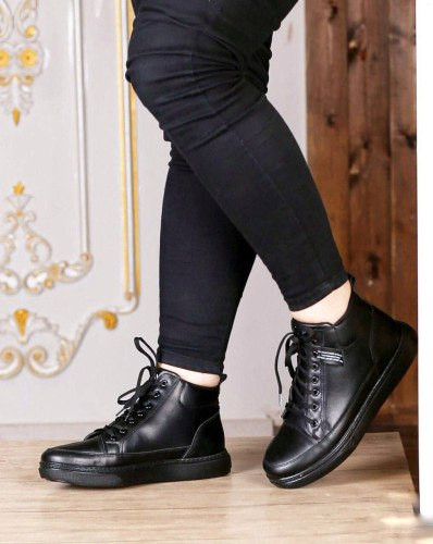 کفش اسپرت مشکی ساقدار دخترانه