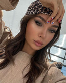 مینی اسکارف دخترانه طرح پلنگی مزونی جنس نخی اعلا