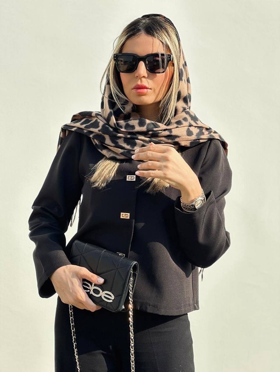 شال پلنگی زنانه ریشه دار جنس موهر وارداتی