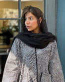 شال دخترانه مشکی توری وارداتی دور گیپور