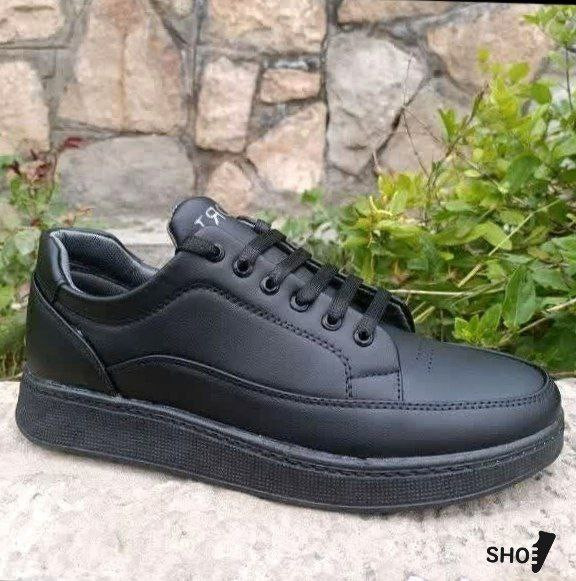 کتونی ونس ساده مردانه رنگ مشکی رویه طرح چرم خارجی زیره پی یو