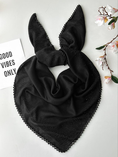 روسری دنیز نخی لمه مجلسی نگین مرواریدی ۱۰۰تک رنگ بسیار شیک و زیبا