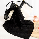 کالکشن جدید عیدانه مینی اسکارف حریر مشکی پولکی مزونی متریال وارداتی بسیار شیک و زیبا