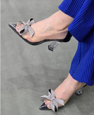 کالکشن عیدانه کفش مجلسی زنانه /دخترانه طلقی پاپیونی زیره دافوس پاشنه پیچ شده (با ضمانت) شیک و خوشپا قیمت عالی