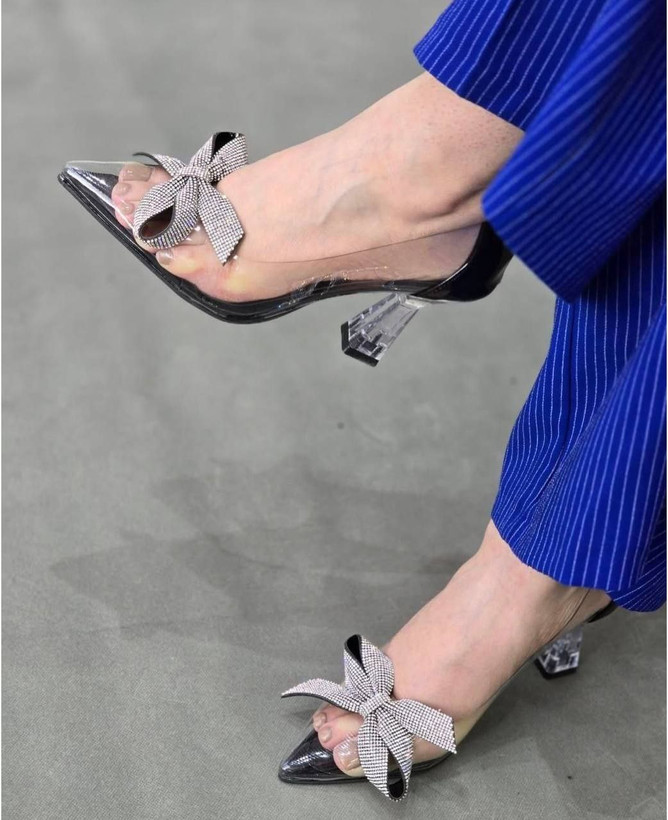 کالکشن عیدانه کفش مجلسی زنانه /دخترانه طلقی پاپیونی زیره دافوس پاشنه پیچ شده (با ضمانت) شیک و خوشپا قیمت عالی