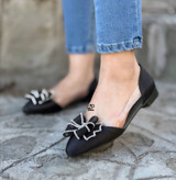 کالکشن عیدانه کفش کالج دخترانه/زنانه رویه طلقی و ساتن یراق و نگین خارجی زیره بتا ۲سانتی قالب استاندارد پاخور شیک با قیمتی عالی