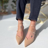 کالکشن عیدانه کفش زنانه/دخترانه بسیار شیک مدل هلما رویه چرم بیاله پشت چرم زیره دافوس پاشنه ۳سانت قیمت عالی خرید از تولیدی