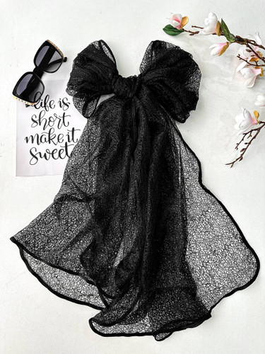 کالکشن عیدانه شال زنانه/دخترانه جنس توری اکلیلی تک رنگ مشکی فوق العاده عالی و شیک ابعاد ۸۰در ۲۰۰ خرید از تولیدکننده و واردکننده مستقیم