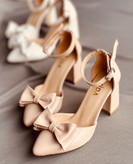 کفش مجلسی زنانه/دخترانه مدل پاپیون در دو جنس انتخابی سوئیت اصل و چرم قالب استاندارد کیفیت کار اصلی پاشنه ۶سانت قیمت عالی خرید از تولیدی