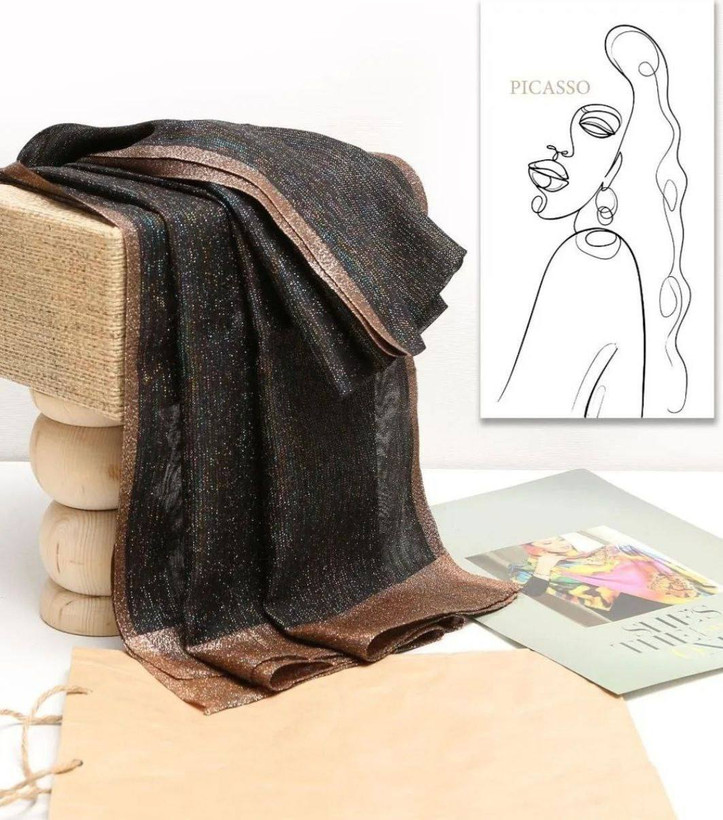 کالکشن جدید عیدانه شال ویسکوز مجلسی لمه دار متریال وارداتی تک رنگ مشکی قیمت عالی خرید مستقیم از تولیدکننده و وارد کننده