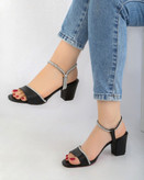 کفش مجلسی زنانه/دخترانه نگین ترک کیفیت عالی درجه یک با ضمانت گارانتی قالب استاندارد زیره دافوس پاشنه ۶سانت لژدار رنگبندی مدادرنگی