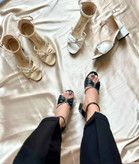 کفش مجلسی زنانه /دخترانه مدل zero رویه کار چرم صنعتی وارداتی نگین ها خارجی و بدون ریزش اندازه پاشنه ۴ سانت قیمت بسیار عالی خرید از تولیدی