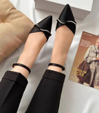 کفش مجلسی زنانه/دخترانه مدل aleyna پاشنه ۶ سانتی جدیدترین طرح rafik رویه کار ساتن ترک زیره خط دار نگین وارداتی و بدون ریزش ظرافت و کیفیت و قیمت عالی