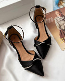 کفش مجلسی زنانه/دخترانه مدل aleyna پاشنه ۶ سانتی جدیدترین طرح rafik رویه کار ساتن ترک زیره خط دار نگین وارداتی و بدون ریزش ظرافت و کیفیت و قیمت عالی