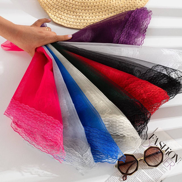 مینی اسکارف توری زنانه/دخترانه دور گیپور مزونی قیمت و رنگبندی عالی خرید از تولیدکننده و واردکننده مستقیم