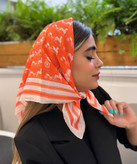 کالکشن عیدانه مینی اسکارف نخی اعلا مزونی در ۷رنگ جذاب قیمت و کیفیت عالی خرید از تولیدکننده و واردکننده مستقیم رنگ نارنجی