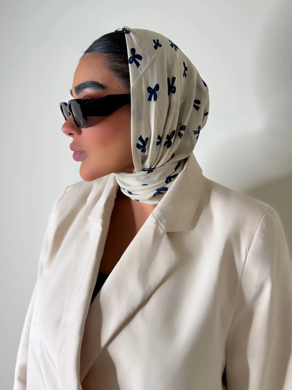 مینی اسکارف نخی پاپیونی مزونی کالکشن عیدانه بسیار زیبا متریال نخی اعلا قیمت منصفانه خرید از تولیدی