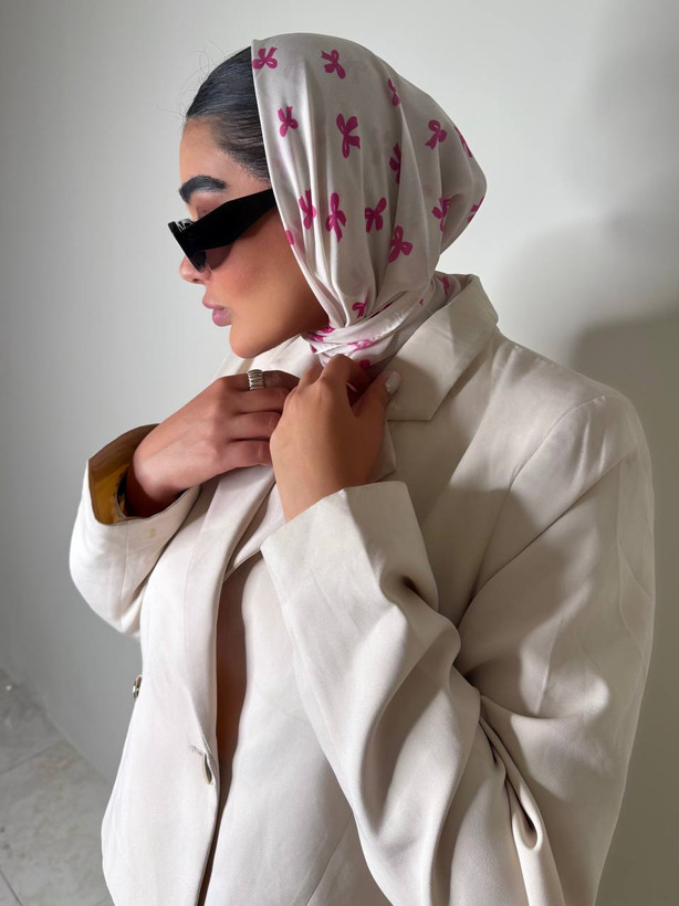 مینی اسکارف نخی پاپیونی مزونی کالکشن عیدانه بسیار زیبا متریال نخی اعلا قیمت منصفانه خرید از تولیدی