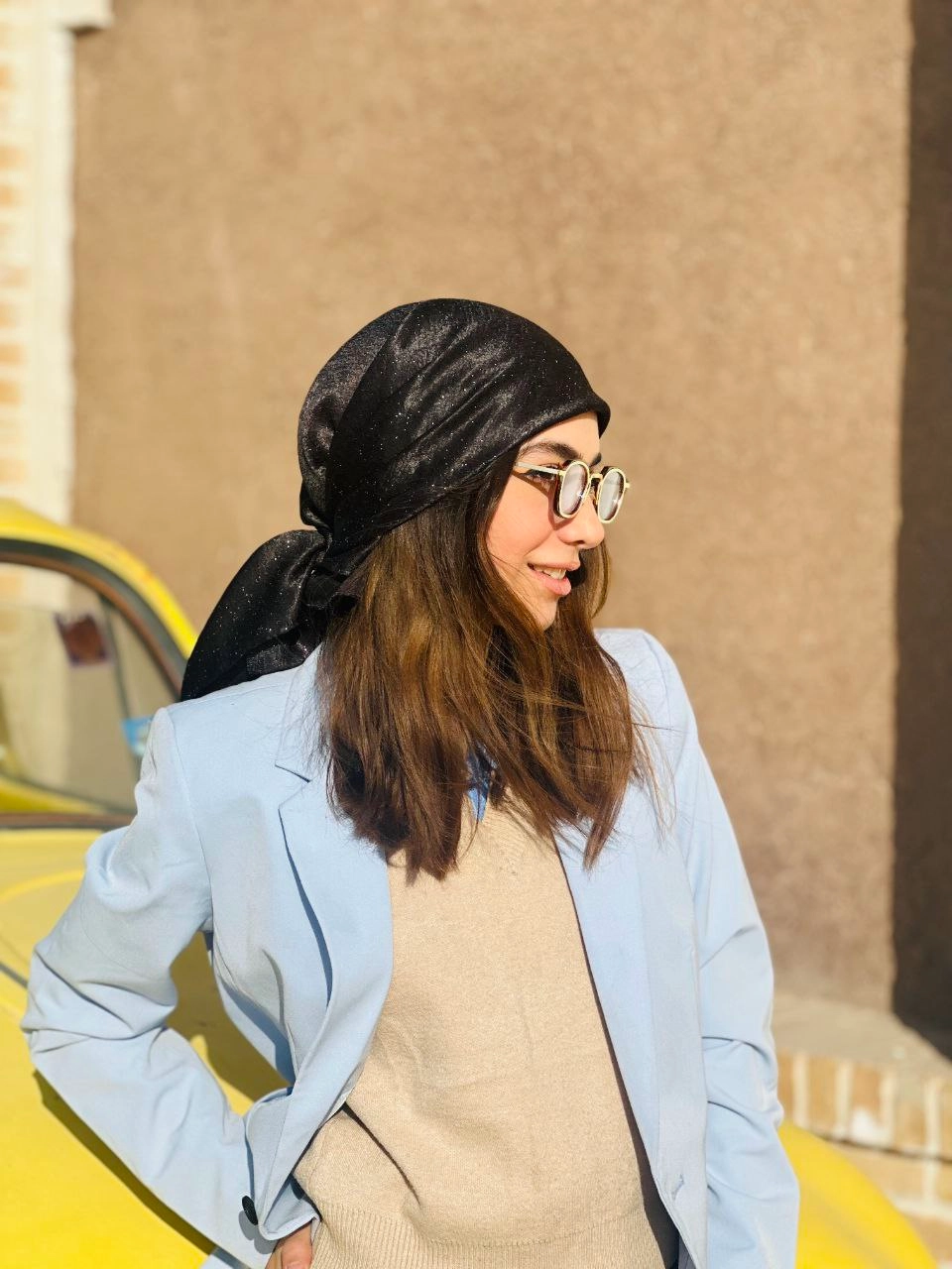 مینی اسکارف زنانه/دخترانه جنس کوپرا مشکی شاین مزونی تک رنگ قیمت منصفانه خرید مستقیم از تولیدکننده و واردکننده