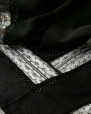 روسری نخ کراش مشکی مزونی دانتل دار قواره ۱۲۰ بسیار شیک قیمت منصفانه خرید از تولیدکننده و واردکننده