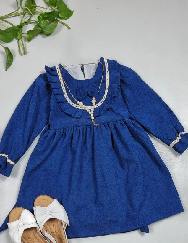 پیراهن دخترانه جنس کبریتی درجه یک آستر دوزی شده سایز ۱ و ۲ قیمت رقابتی خرید از تولیدی ارسال فوری