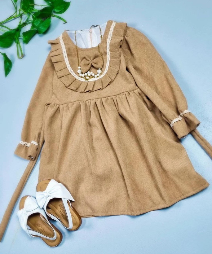 پیراهن دخترانه جنس کبریتی درجه یک آستر دوزی شده سایز ۱ و ۲ قیمت رقابتی خرید از تولیدی ارسال فوری