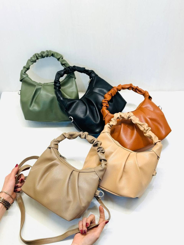 کیف دوشی زنانه/دخترانه دسته چروک جنس وارداتی سایز ۲۳*۲۳ فروش تک و عمده قیمت منصفانه خرید از تولیدی