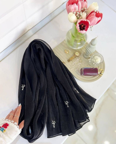 شال مشکی پاپیون مزونی متریال وارداتی تک رنگ قیمت منصفانه خرید تک و عمده از تولیدکننده و واردکننده مستقیم