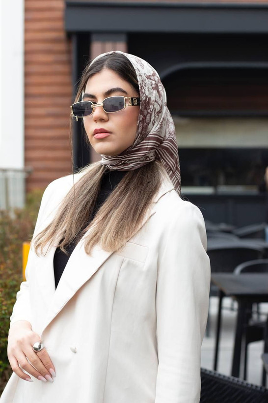 مینی اسکارف نخی مزونی طرح ترند و لاکچری متریال نخی اعلا قیمت منصفانه