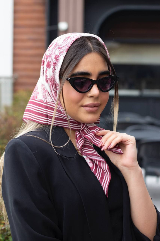 مینی اسکارف نخی مزونی طرح ترند و لاکچری متریال نخی اعلا قیمت منصفانه