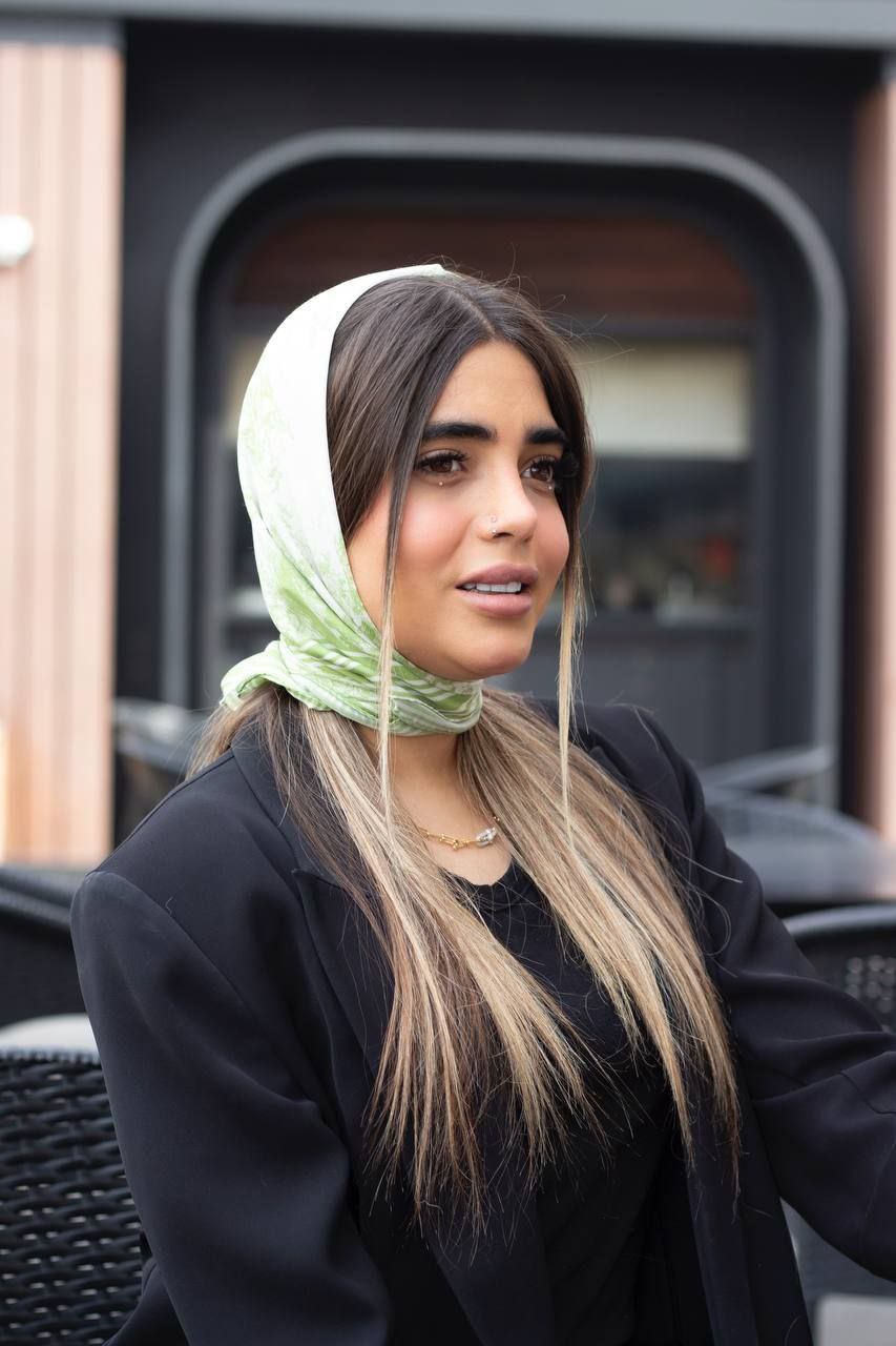 مینی اسکارف نخی مزونی طرح ترند و لاکچری متریال نخی اعلا قیمت منصفانه
