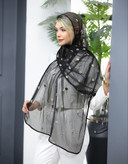 شال تور بابونه مشکی مزونی متریال توری تک رنگ فروش تک و عمده قیمت منصفانه خرید از تولیدی