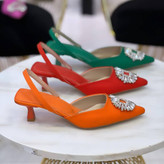 کفش مجلسی زنانه/دخترانه پاشنه 3 سانت سایزبندی 36تا41 قالب ترک زیره دافوس رنگبندی مدادرنگی قیمت منصفانه خرید از تولیدی