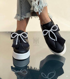 ونس زنانه/دخترانه مروارید زیره پیو پاخور عالی سایزبندی ۳۷ تا ۴۰ در دو رنگ مشکی و سفید قیمت منصفانه خرید از تولیدی