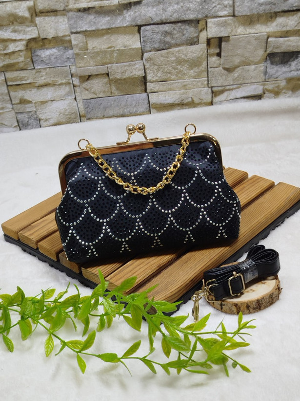 کیف مجلسی نگین دار زنانه/دخترانه جنس خلبانی ابعاد ۲۳ در ۱۵ قیمت منصفانه خرید از تولیدی