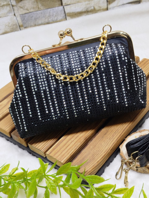 کیف مجلسی نگین دار زنانه/دخترانه جنس خلبانی ابعاد ۲۳ در ۱۵ قیمت منصفانه خرید از تولیدی