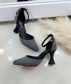 کفش مجلسی زنانه/دخترانه نگینی جذاب و دلبر زیره دافوس پاشنه ۷ سانت رویه میکروسوییت نگین کوب بدون ریزش کیفیت عالی قالب استاندارد پاخوری شیک و زیبا قیمت عالی