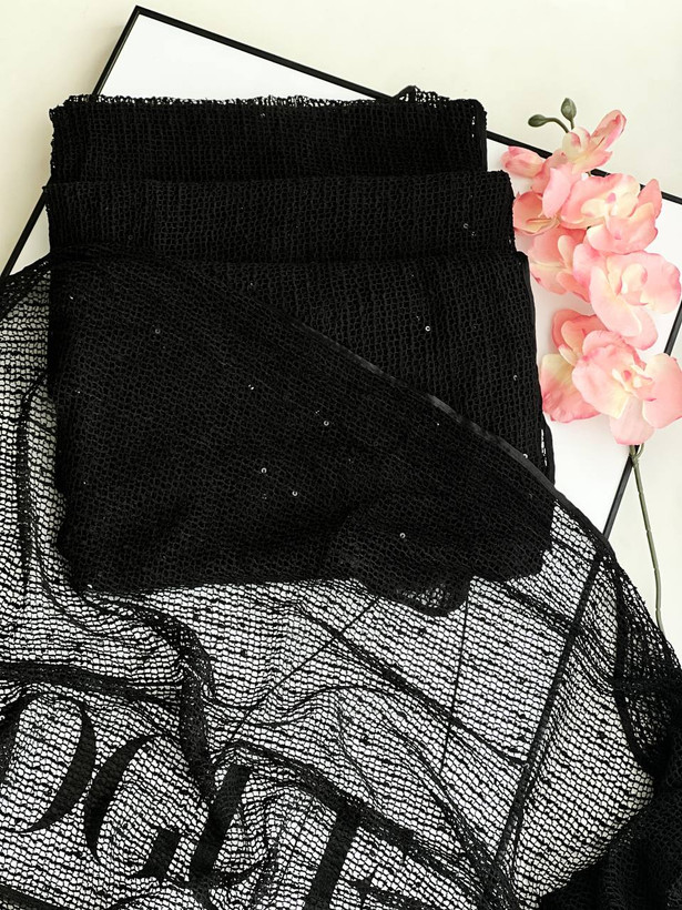 شال مشکی حصیری پولکی فروش به صورت تک و عمده قیمت منصفانه خرید از تولیدکننده و واردکننده