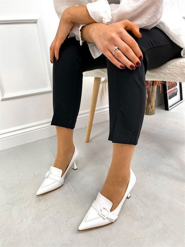 کفش مجلسی زنانه/دخترانه مدل Mariya پاشنه ۵ سانت کلوش sis رویه چرم صنعتی ترک سایزبندی ۳۶تا۴۱