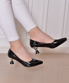 کفش مجلسی استلتو زنانه/دخترانه پاشنه جدید قالب استاندارد جنس چرم عالی پاشنه ۵ سانت سایزبندی ۳۶تا۴۰ کیفیت عالی ترک