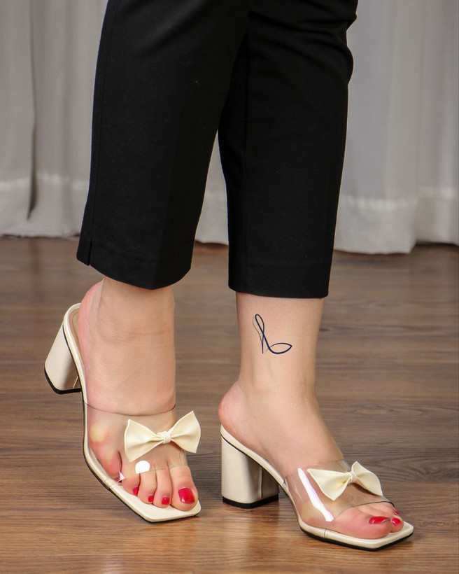 صندل زنانه/دخترانه پاپیون تلقی شیک و ساده رویه تلقی پاشنه ۵ سانتی قالب استاندارد کیفیت عالی تولید باغ سپهسالار سایز ۳۷ تا ۴۱