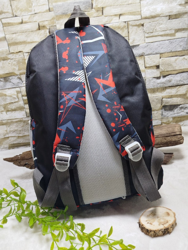 کیف مدرسه/کوله اسپرت قواره بزرگ طرح دار ۳ خانه جنس ریپس لمینت شده ۵ زیپ آستری داخل برزنت پشت راشل عرق گیر ابعاد ۴۵*۳۷ مناسب پایه ۱ تا ۸