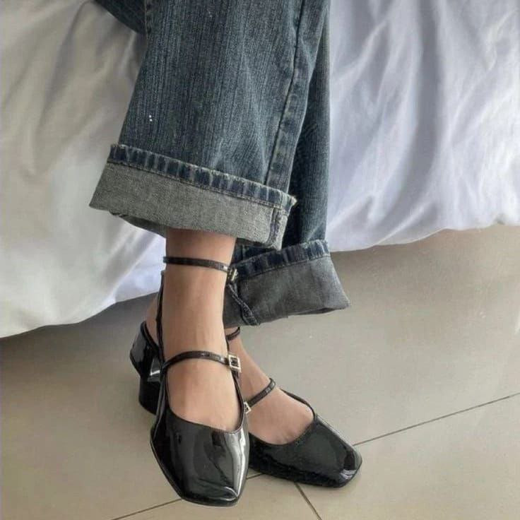 کفش کالج زنانه/دخترانه مدل مری جین سایزبندی ۳۶تا ۴۱ اندازه پاشنه ۳ سانت زیره دافوس قالب ترک جنس رویه ورنی