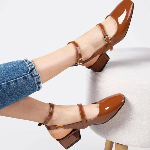 کفش کالج زنانه/دخترانه مدل مری جین سایزبندی ۳۶تا ۴۱ اندازه پاشنه ۳ سانت زیره دافوس قالب ترک جنس رویه ورنی