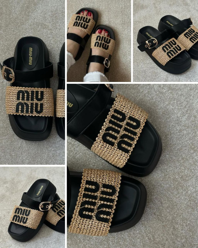 صندل ترند میو میو زنانه/دخترانه زیره پیو فوق العاده راحت و سبک قالب استاندارد سایز ۳۷ تا ۴۰