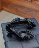 کفش مجلسی زنانه/دخترانه مدل پاپیون رویه ورنی ترک پاشنه ۵ سانتی بتا سایزبندی ۳۷ تا ۴۱ قالب استاندارد پاخوری شیک