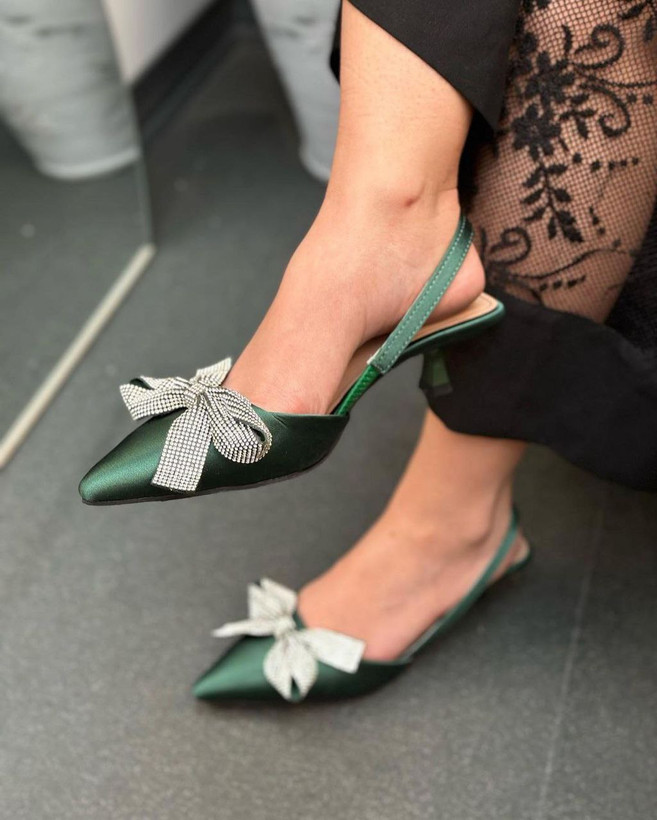 کفش مجلسی پاپیونی زنانه/دخترانه پاشنه ۳ سانت سایزبندی ۳۶ تا ۴۱ زیره دافوس قالب ترک