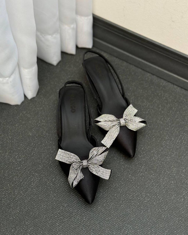 کفش مجلسی پاپیونی زنانه/دخترانه پاشنه ۳ سانت سایزبندی ۳۶ تا ۴۱ زیره دافوس قالب ترک