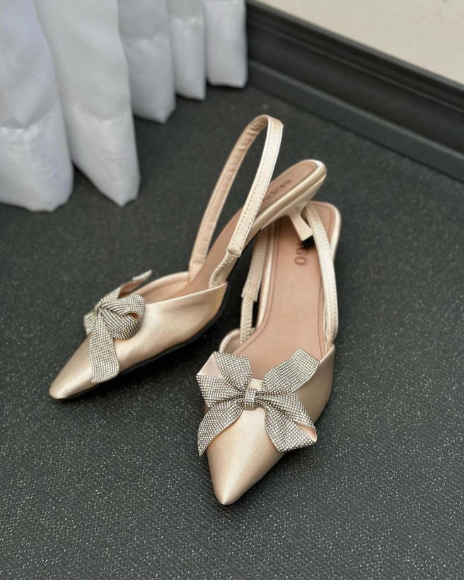 کفش مجلسی پاپیونی زنانه/دخترانه پاشنه ۳ سانت سایزبندی ۳۶ تا ۴۱ زیره دافوس قالب ترک